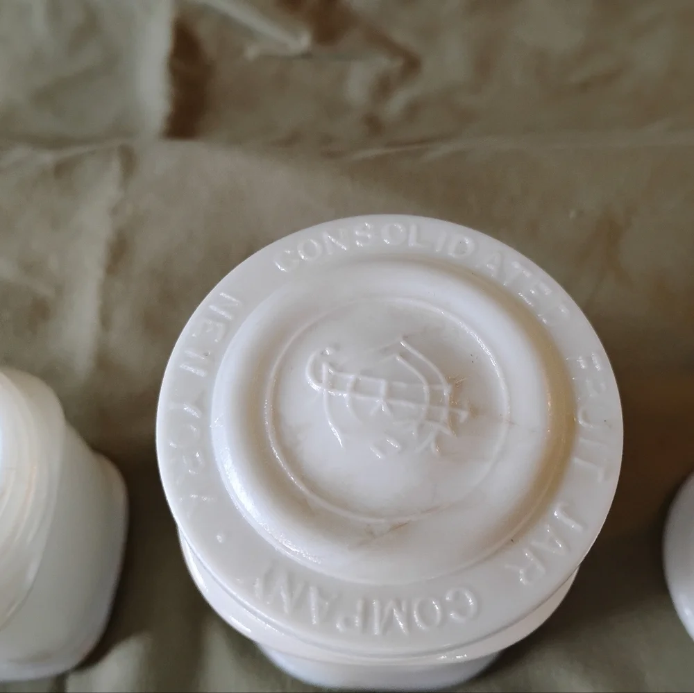 White vintage ceramic jars